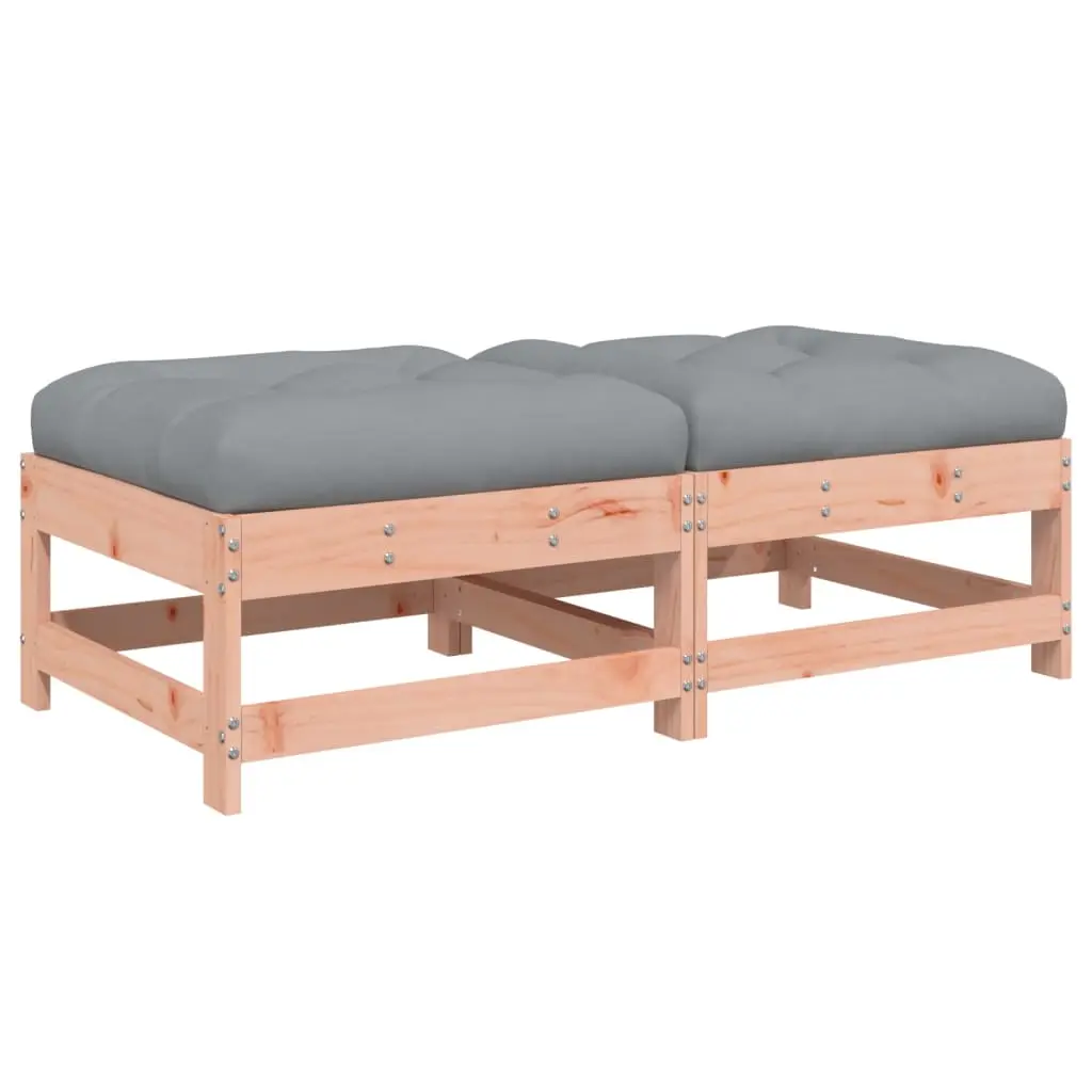 Lot de 2 Repose-pieds de jardin – Ottomans de jardin – Tabourets de jardin avec coussins bois massif douglas-JU769
