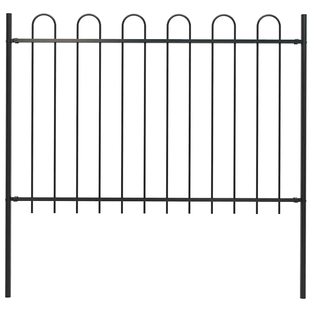 Grille Jardin Acier Durable Sécurité Arceaux Design 180x170cm Noir