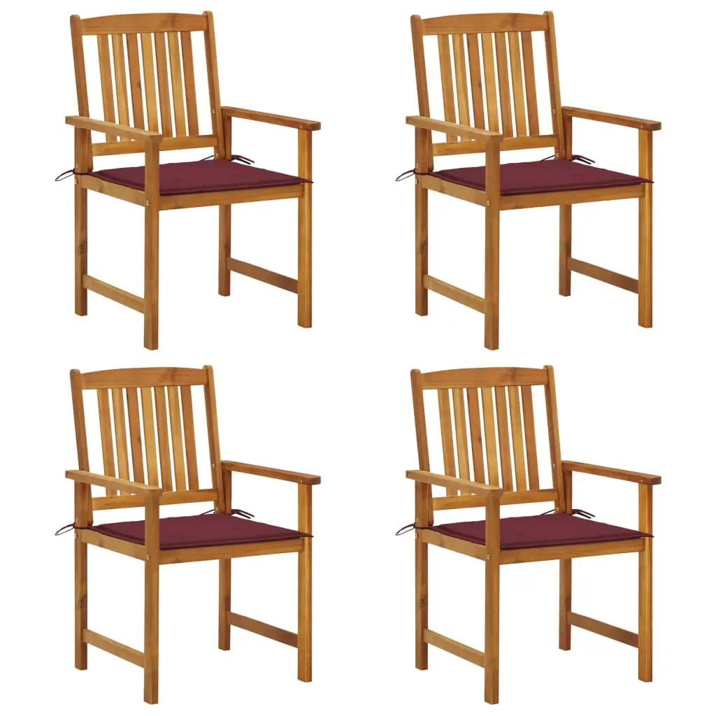 Lot de 4 Chaise bois composite Ajani vin rouge 61 X 57 X 92 cm – P87209R