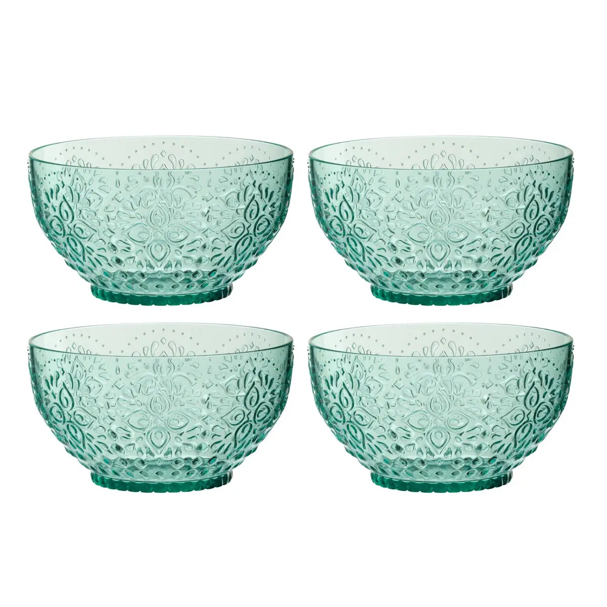 Lot de 4 Bols Réutilisables «Barbra» 94,6cl Bleu Aqua