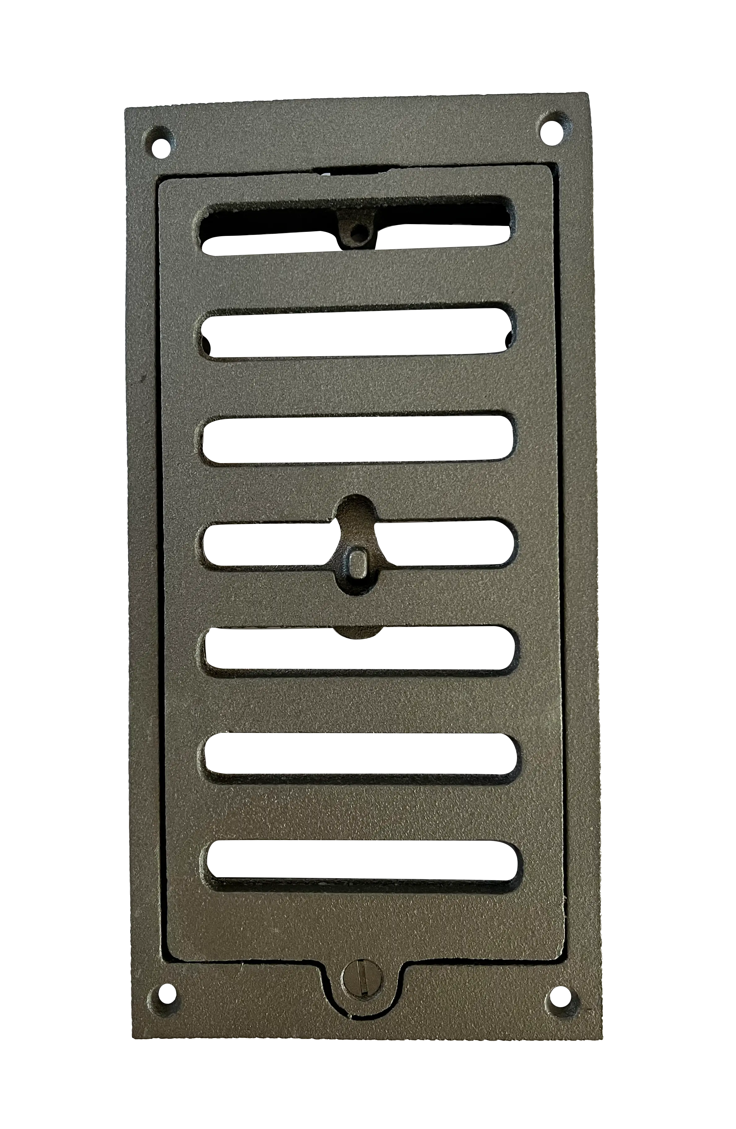 Grille d’arrivée d’air coulissante en fonte 22 cm X 11 cm, Dommartin