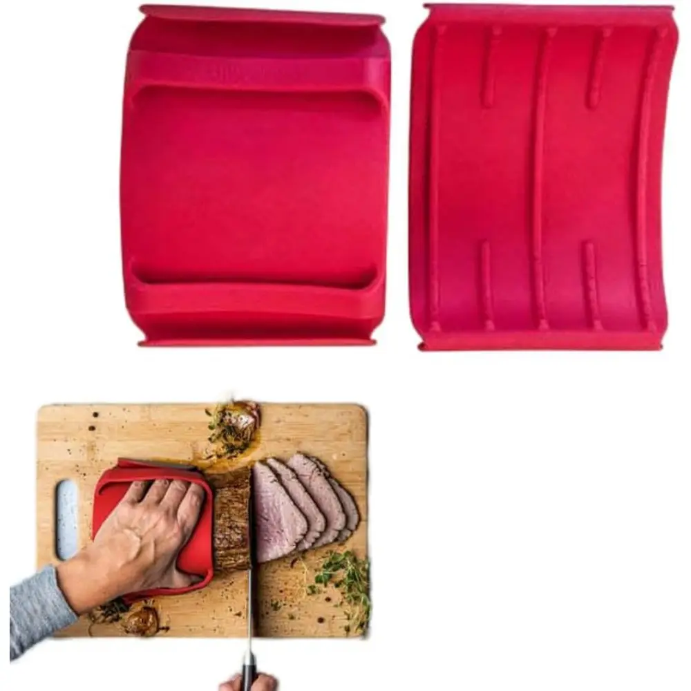Lot de 2 gants de four silicone – Résistance 300°C – Antidérapants – Cuisine & BBQ – Rouge – Living123