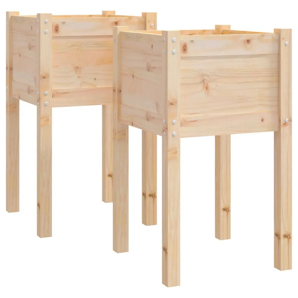 Lot de 2 Jardinières – Bacs à fleurs – Pots de fleurs 40x40x70 cm bois de pin massif