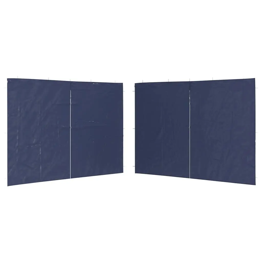 Lot de 2 Parois de tente de réception – Accessoire Tonnelle – Accessoire Barnum avec fermeture éclair PE Bleu – MEUBLE PRO