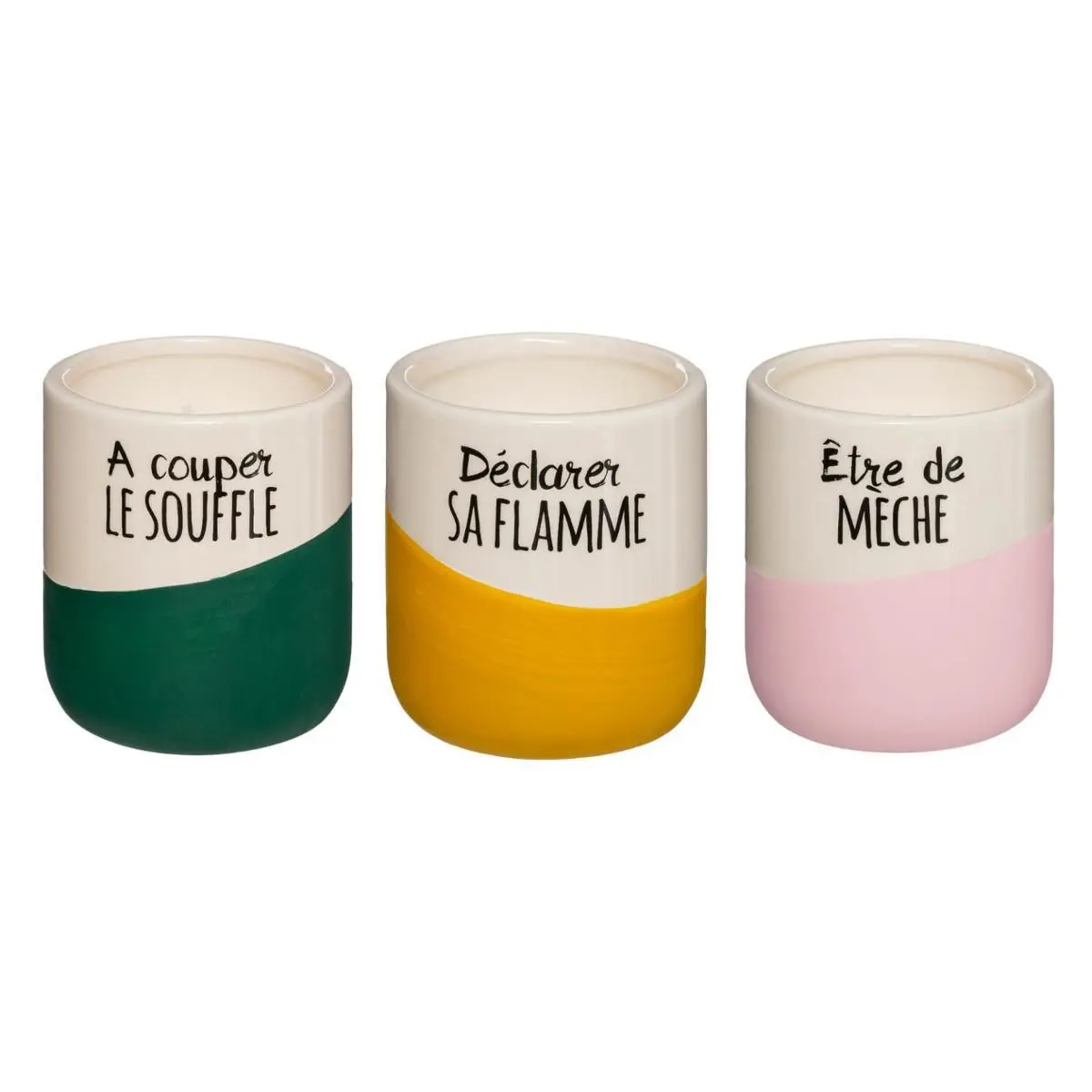 Lot de 3 Bougies Parfumées «Arty» 110g Multicolore