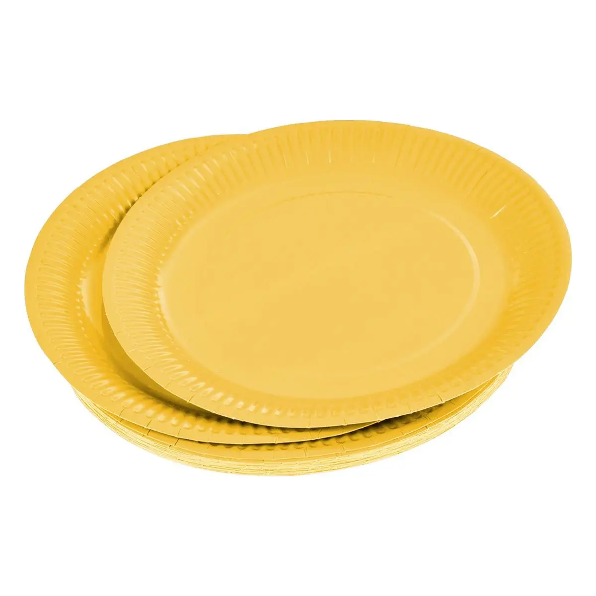 Lot de 20 Assiettes en Carton «Vitamine» 23cm Moutarde