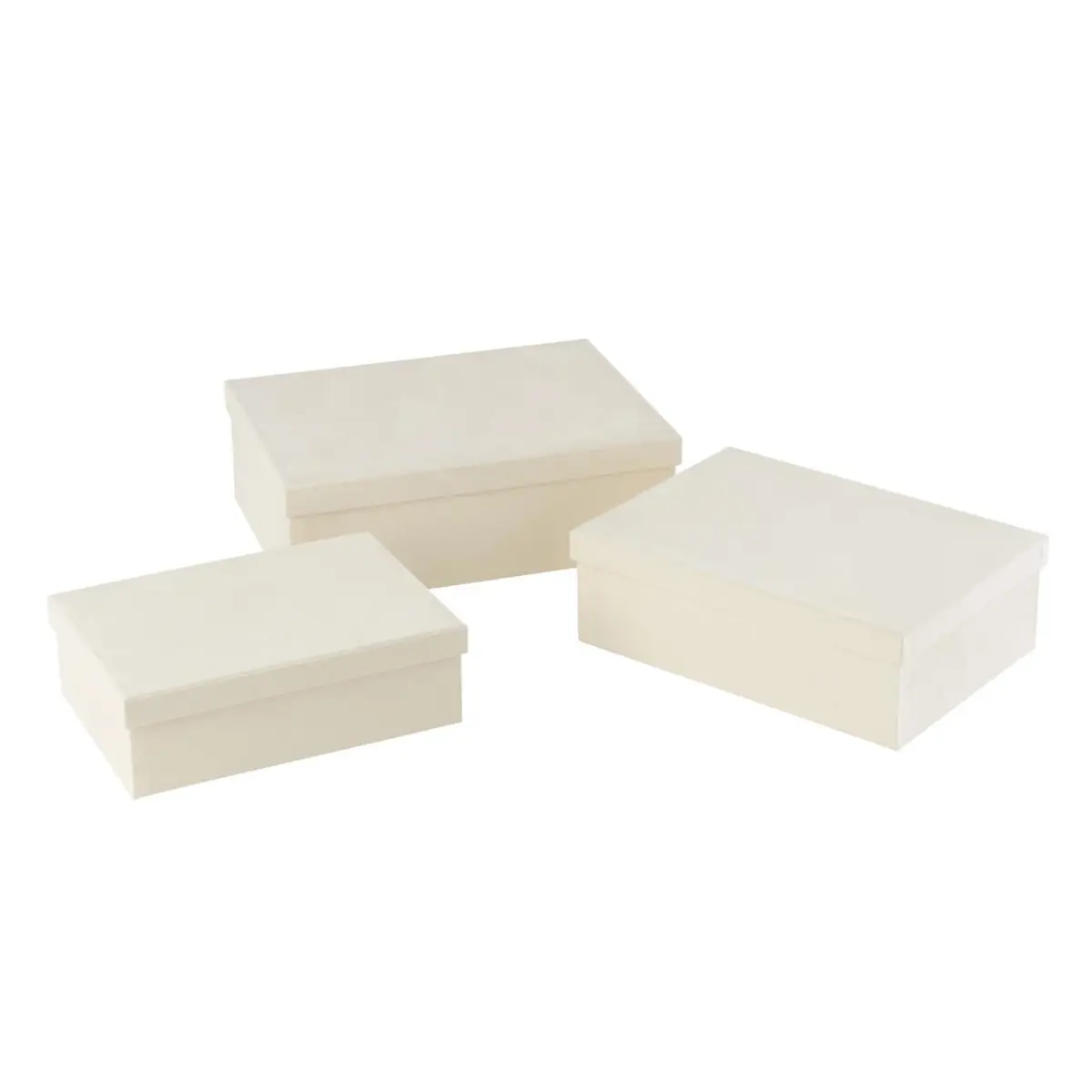 Lot de 3 Boîtes de Rangement «Vaughn» 36cm Blanc