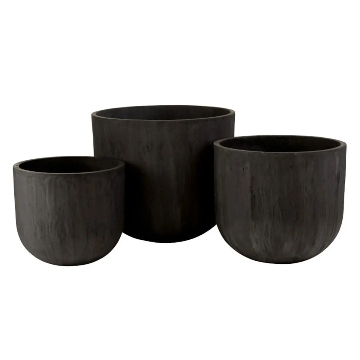 Lot de 3 Cache-Pots Design «Zera» 51cm Noir