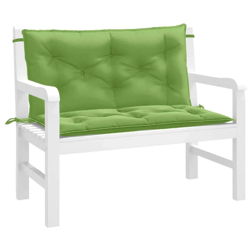 Lot de 2 Galettes de banc en Polyester pour Assise et Dossier pour Extérieur et Intérieur Vert Mélangé 100×50 cm – ComfortXL Outdoor Living