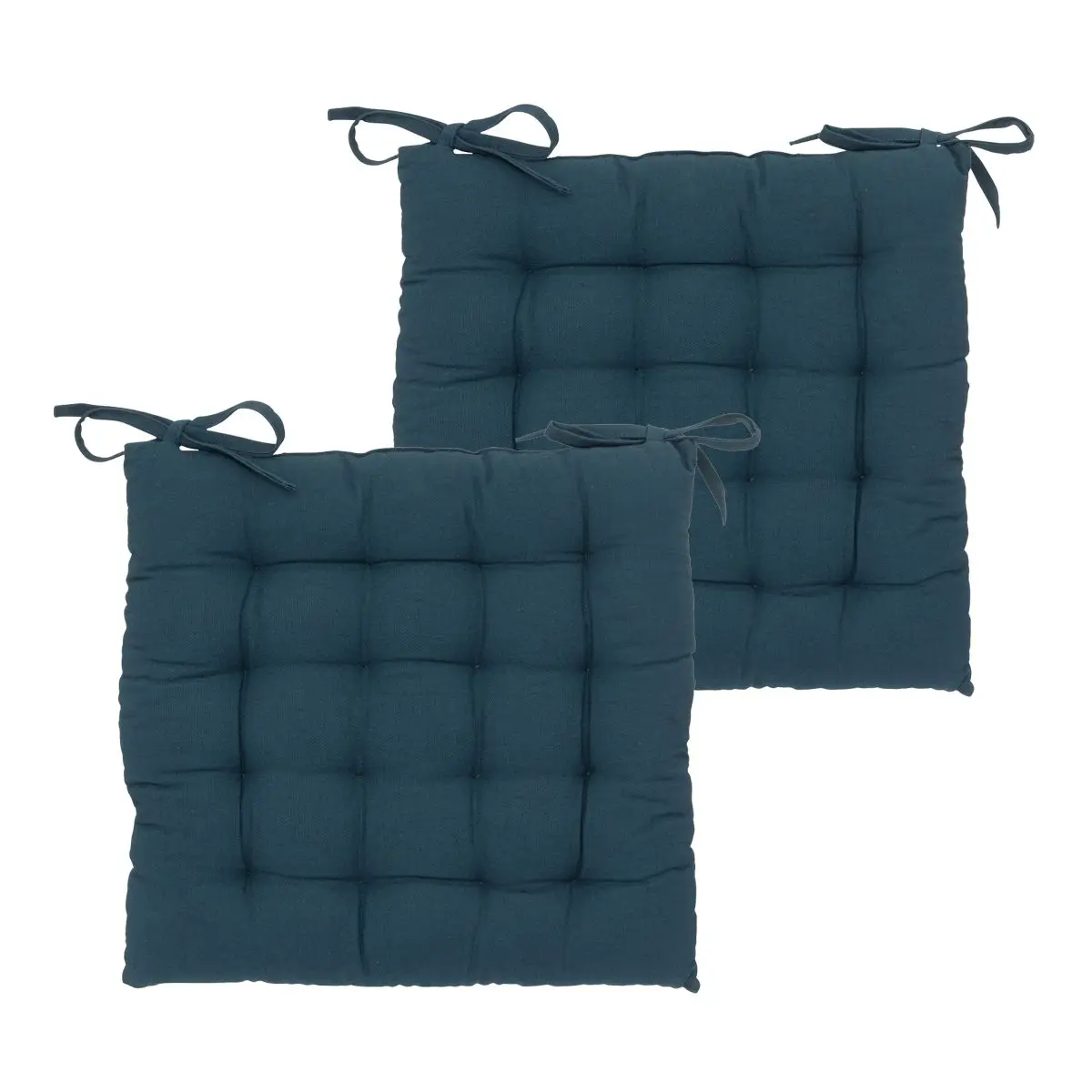 Lot de 2 Galettes de chaise en Coton Bleu egeen 38 x 38 cm