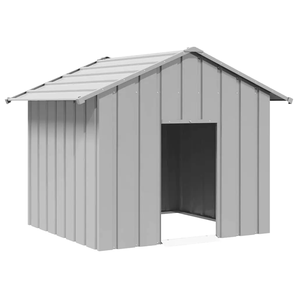 Grande niche pour chien acier galvanisé avec toit pour jardin Gris 131x101cm – ComfortXL Pet Living