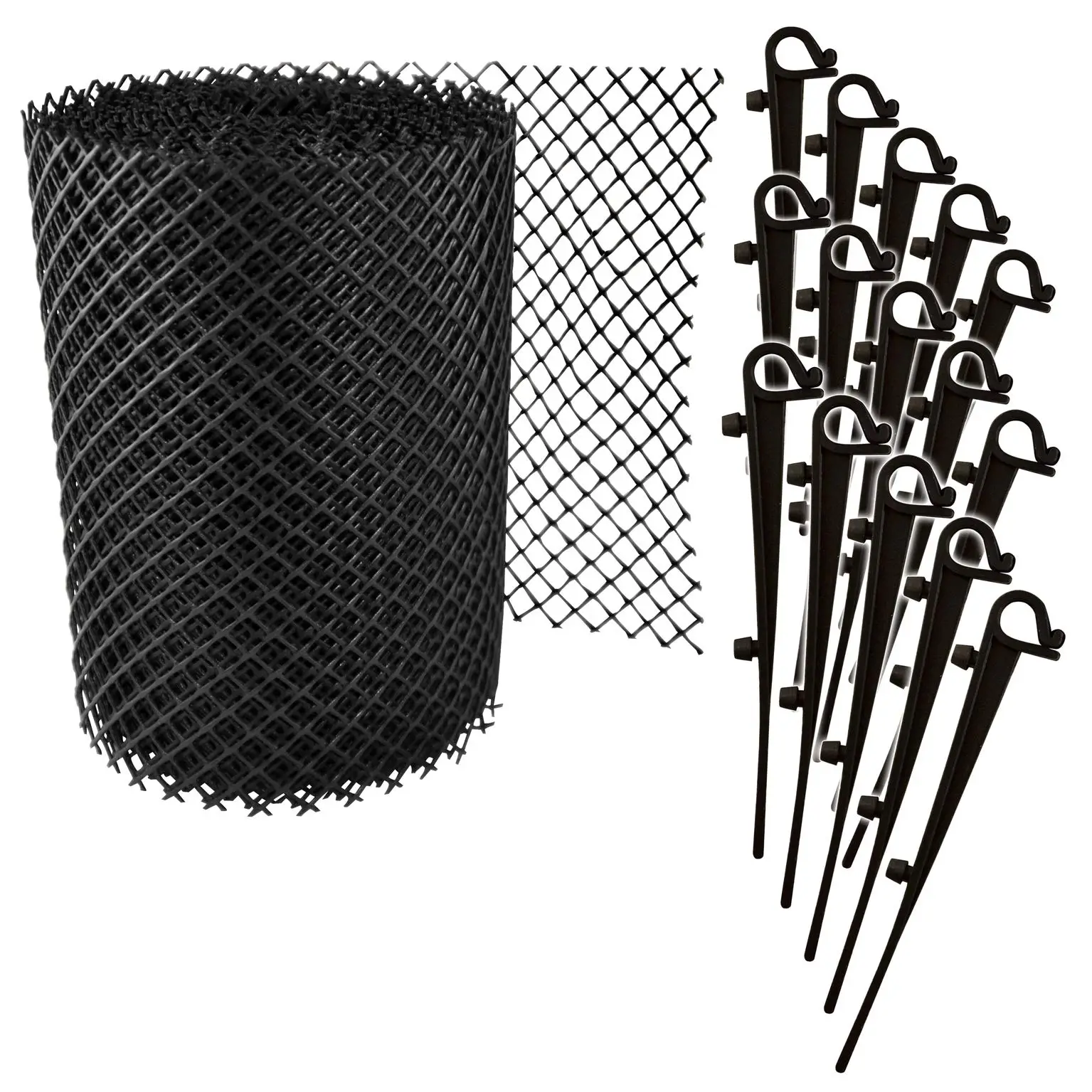 Grillage Protection Gouttière Jardibric Polypropylène 6m x 16cm avec 8 Clips Protège Feuilles et Débris pour Écoulement Optimal