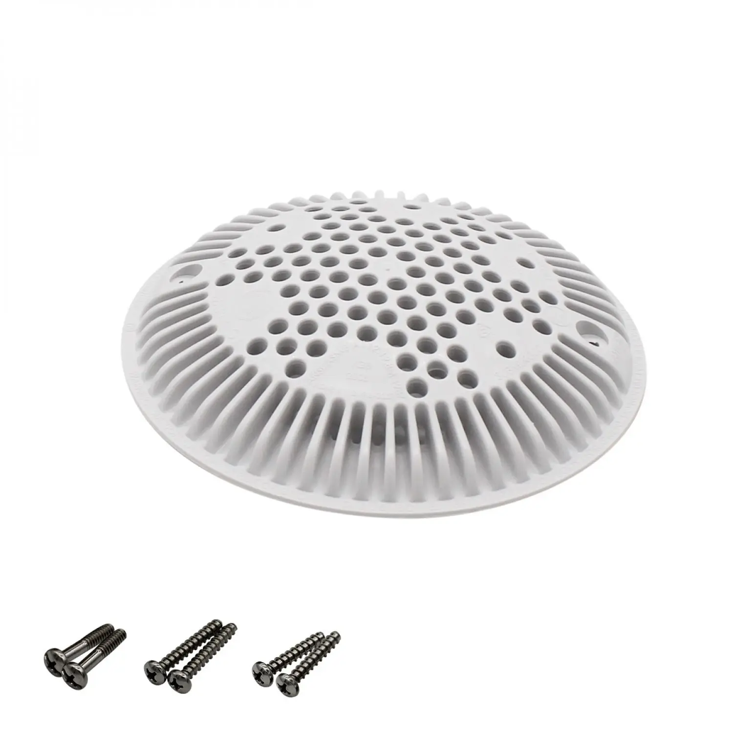 Grille bonde de fond ronde bombée avec vis pour piscine