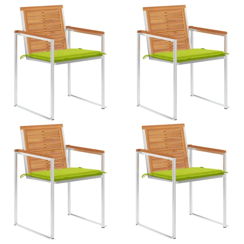 Lot de 4 Chaise bois composite Grimrond vert vif 60 X 56 X 85 cm – Prolenta Premium