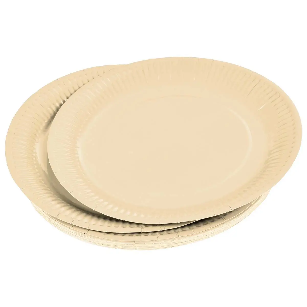 Lot de 20 Assiettes en Carton «Vitamine» 23cm Crème