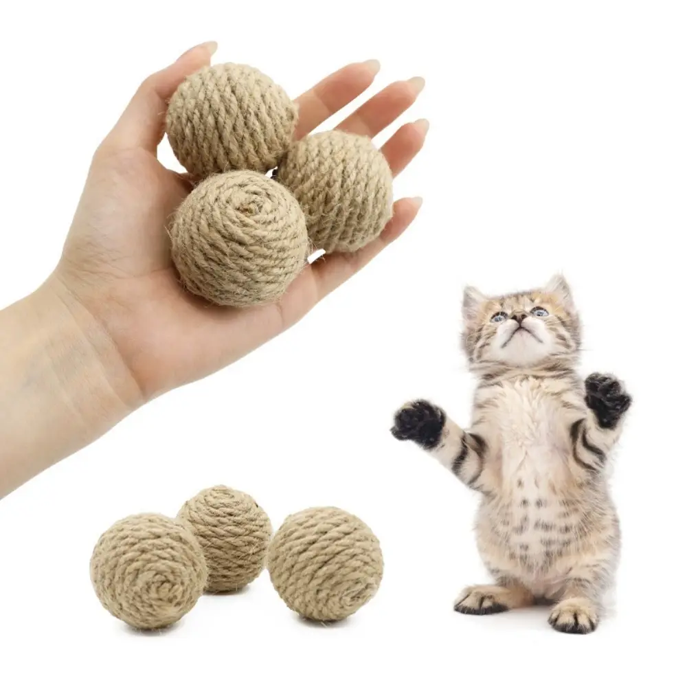 Lot de 3 balles en sisal pour chat IntiMe