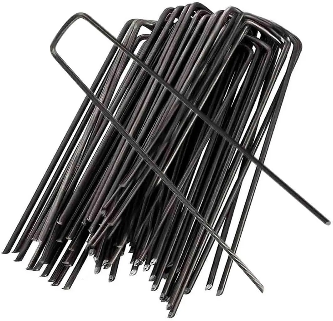 Lot de 30 piquets de Fixation en Acier Noire H15cm, L3cm – IntiMeg