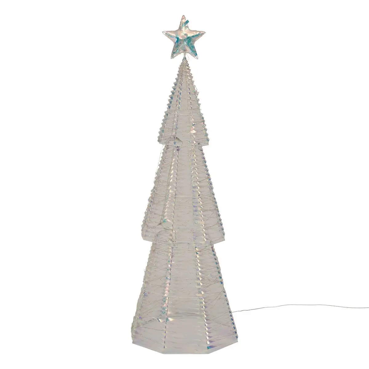 Forme irisée sapin ruban lumineux 960 LED H.152cm FEERIC LIGHTS & CHRISTMAS