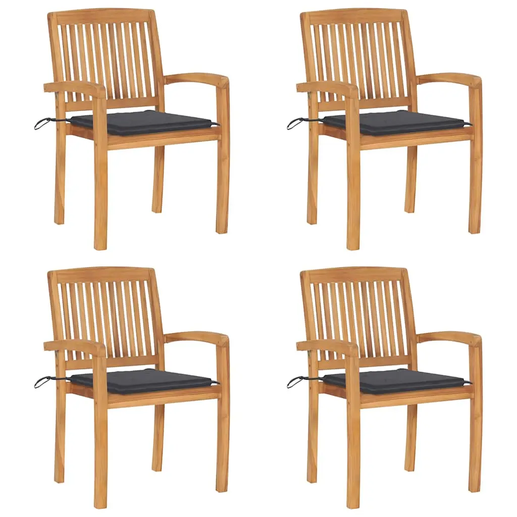 Lot de 4 Chaise bois composite Esperanza Anthracite 60 X 57,5 X 90 cm – P87209A