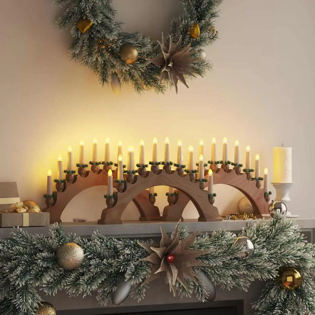 Lot de 3 Arches de Bougies Noël 10 LED Pin Massif Décoration Marron – ComfortXL Outdoor Living