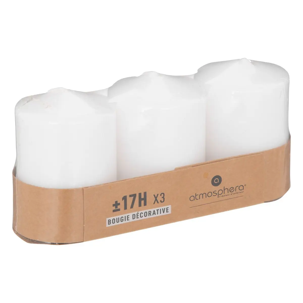 Lot de 3 Bougies Votives Blanc D 5 cm