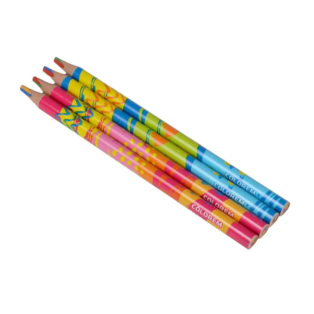 Lot de 4 Crayons de Couleurs «Arc-en-Ciel» Multicolore