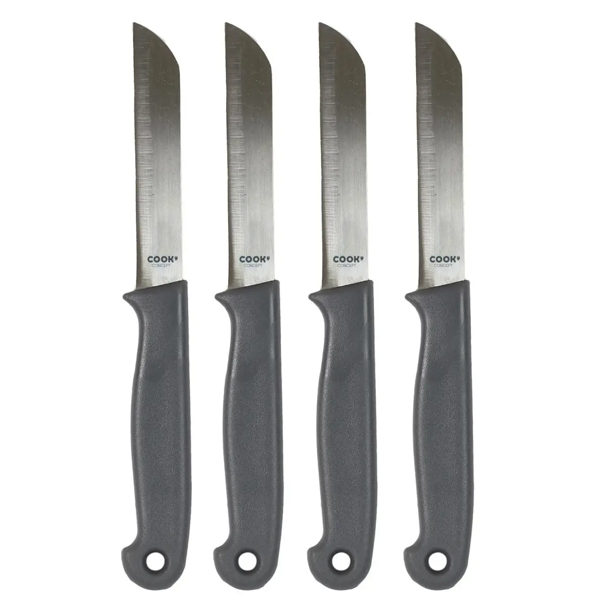 Lot de 4 Couteaux Inox «Easy Cut» 17cm Gris