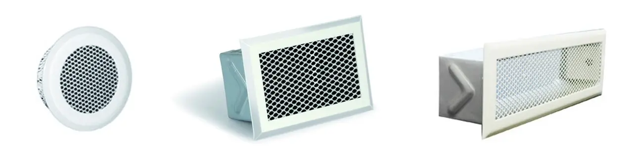 Grille rectangulaire de hotte blanche avec pare