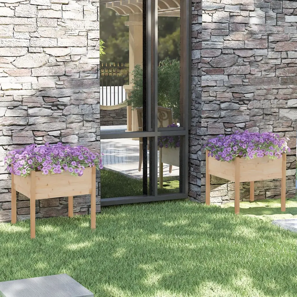 Lot de 2 Jardiniere plastique Nikolaj Brun 70 X 70 X 70 cm – P87209B