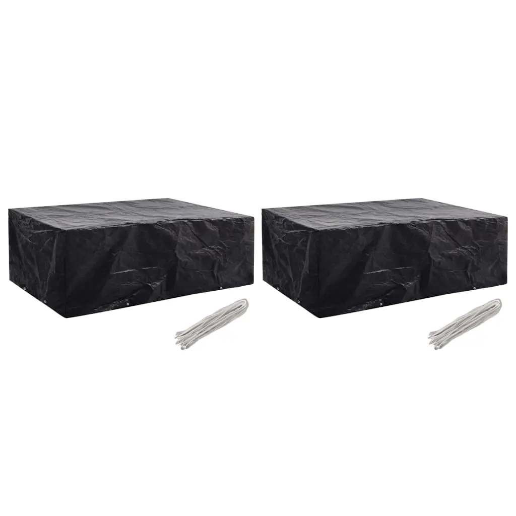 Lot de 2 Housses de Protection PE pour Ensemble de Jardin Imperméable Noir 242x162x100 cm – ComfortXL Outdoor Living