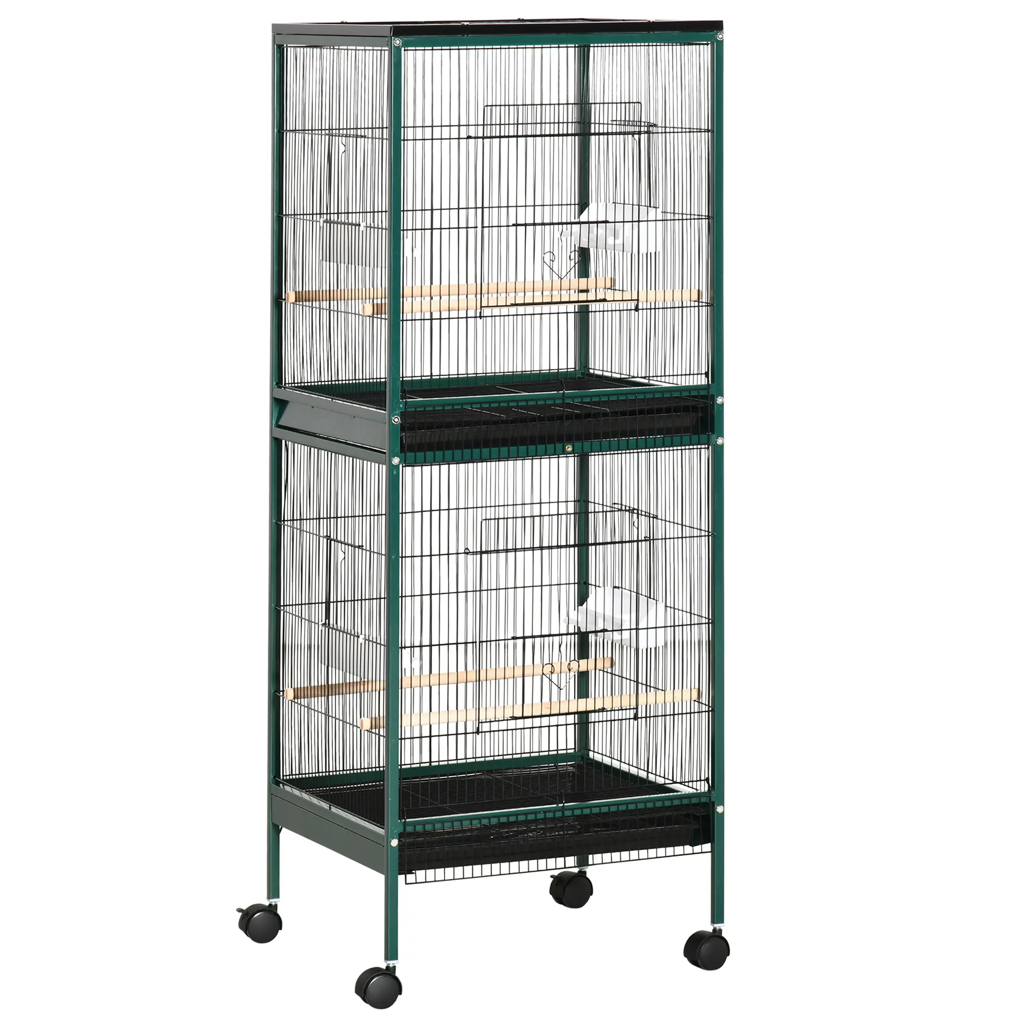 Grande cage à oiseaux sur pied à roulettes