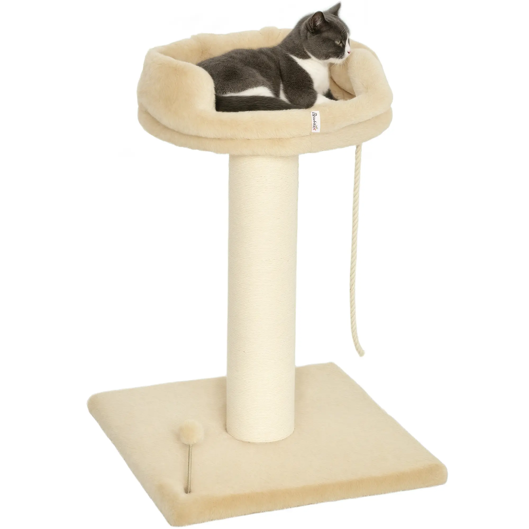 Griffoir design pour chat avec plateforme d’observation 83 cm beige