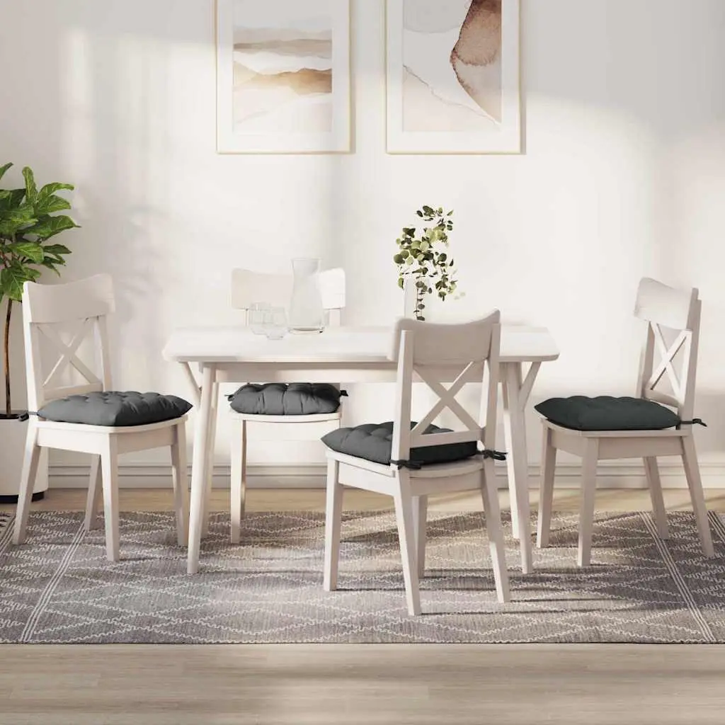 Lot de 2 Galettes de Chaise Tissu Lavables avec Attaches pour Salon Bureau Gris Foncé 40x40x6 cm – ComfortXL Outdoor Living