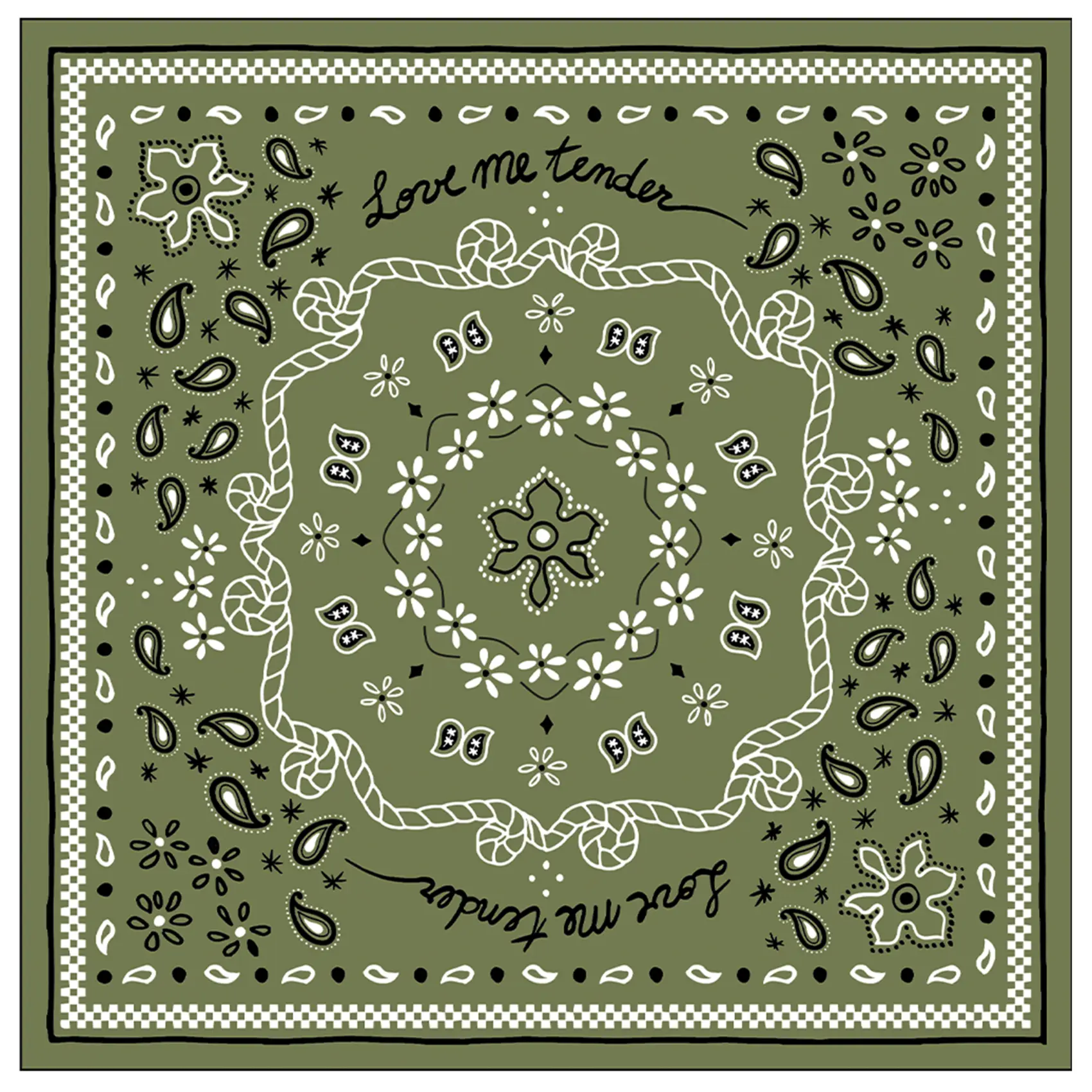 Lot de 20 serviettes papier bandana – OPJET – Papier – Kaki