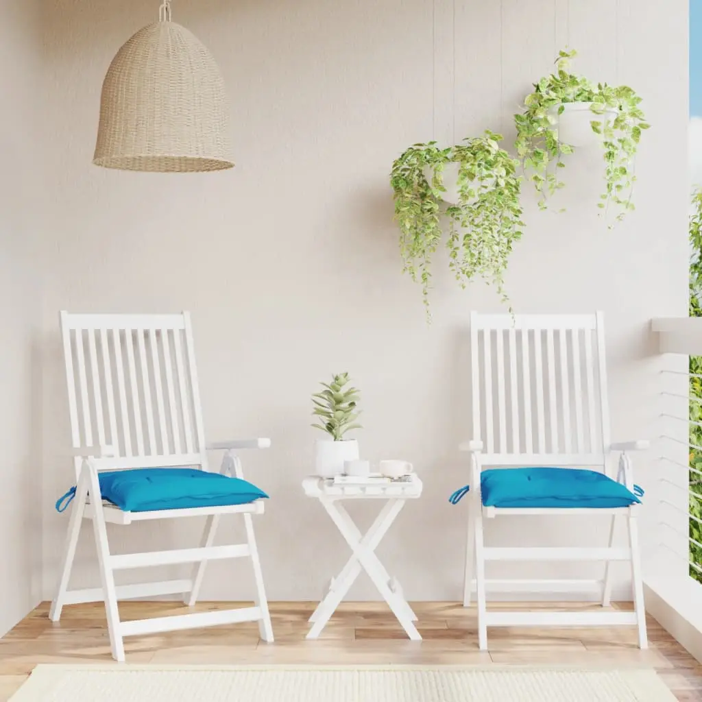 Lot de 2 Galettes de Chaise Tissu Oxford Résistant à l’Eau pour Terrasse et Balcon Bleu Clair 40×40 cm – ComfortXL Outdoor Living