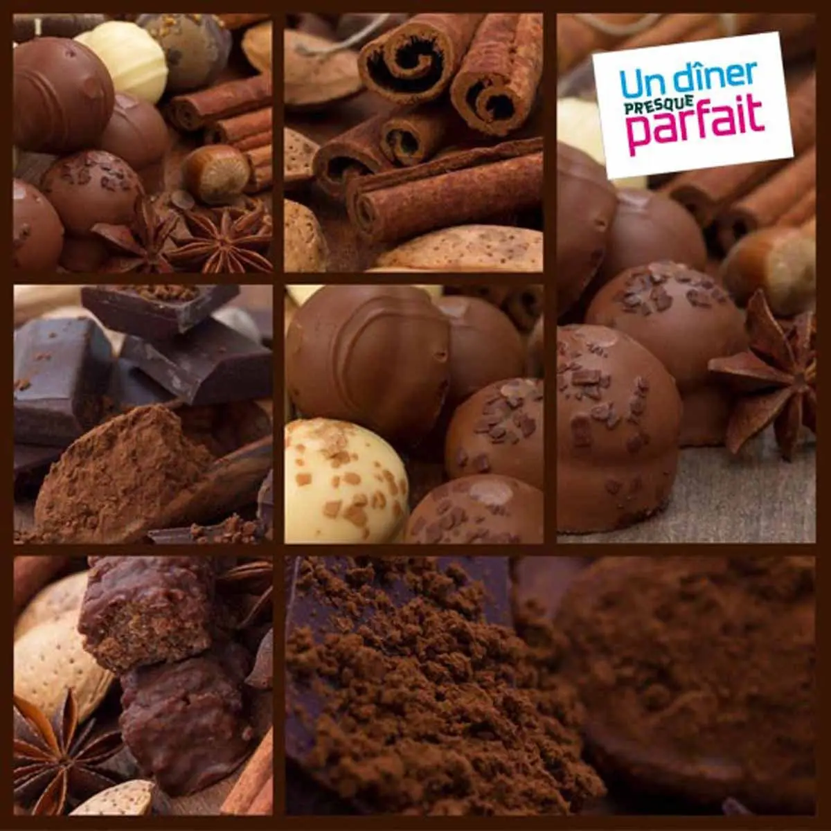 Lot de 20 Serviettes en Papier «Chocolats» 38x38cm Marron