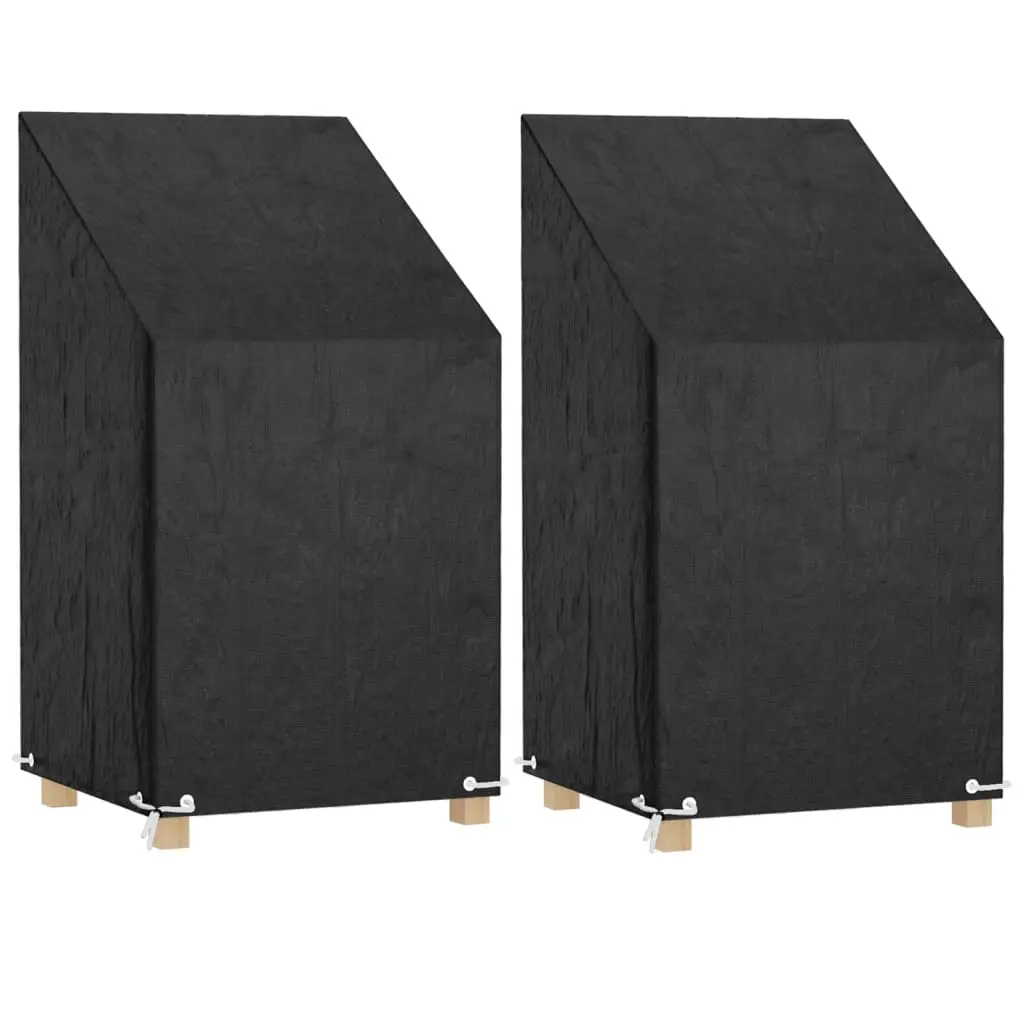 Lot de 2 Housses pour Chaise de Jardin Haute PE Protection Imperméable Anti-UV Extérieur Noir 65x65x80/120 cm – ComfortXL Outdoor Living