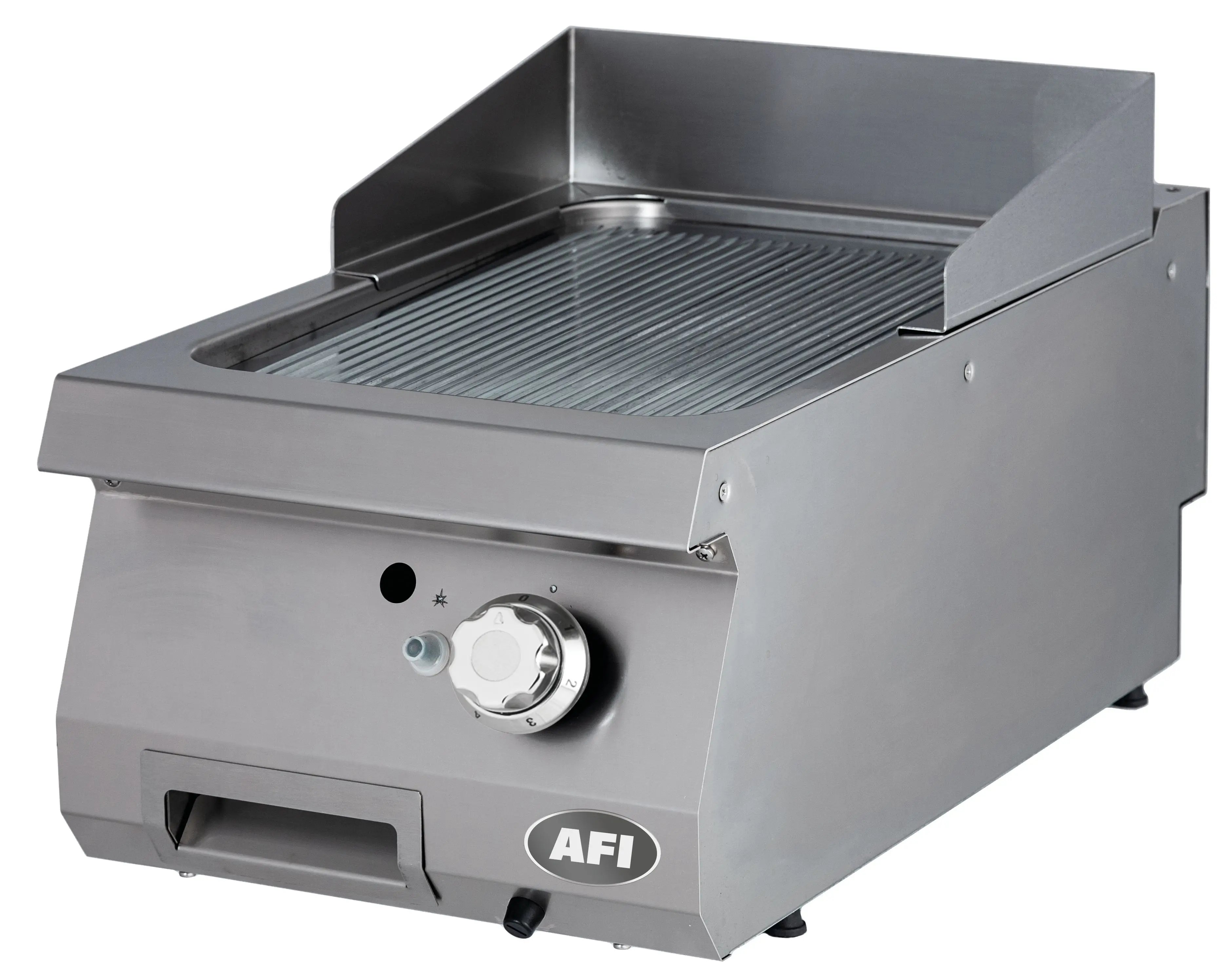 Grill Gaz à Poser Plaque Simple Nervurée en Acier Carbone ou Chrome