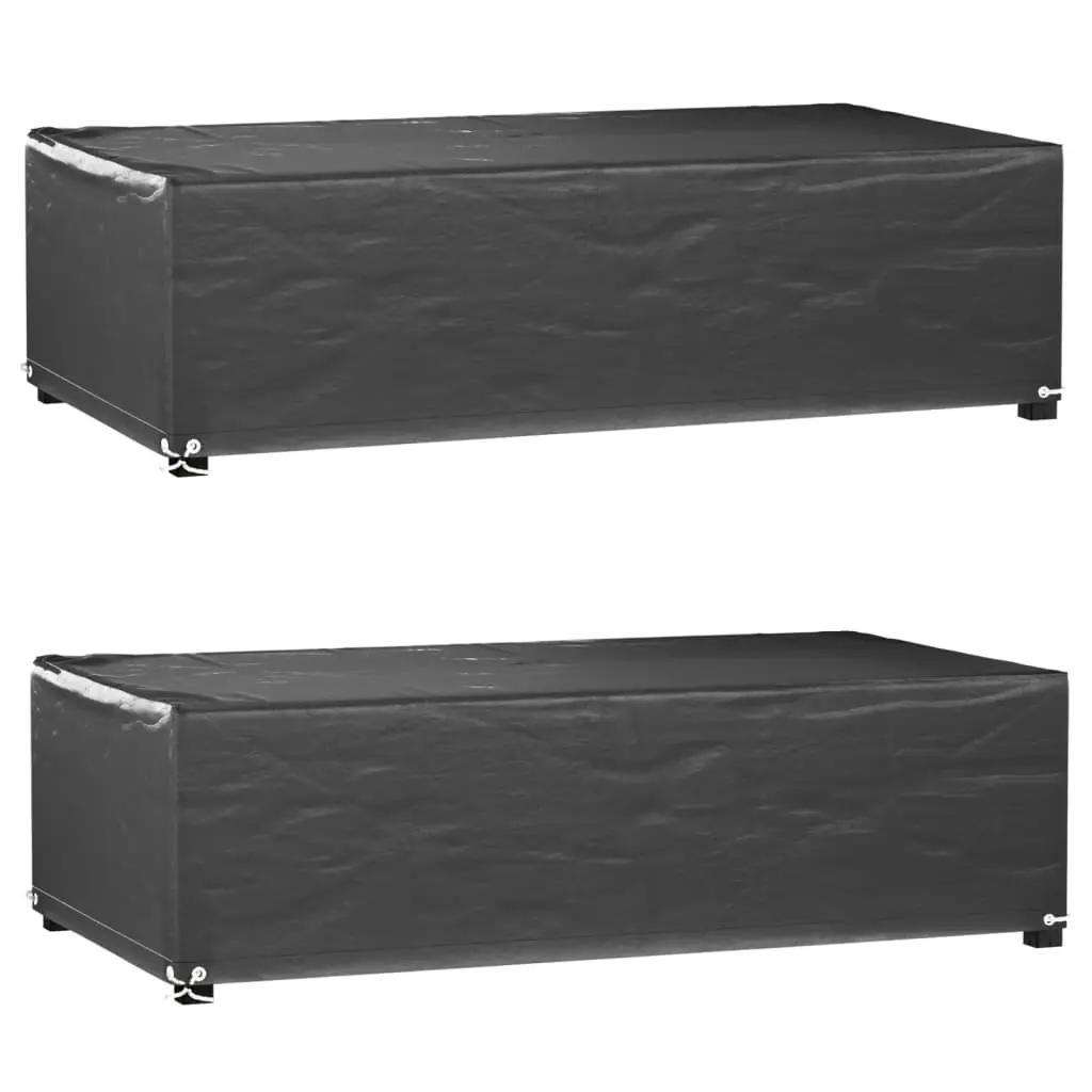 Lot de 2 Housses de Protection PE pour Mobilier de Jardin Imperméable Anti-UV Extérieur Noir 125x70x35 cm – ComfortXL Outdoor Living