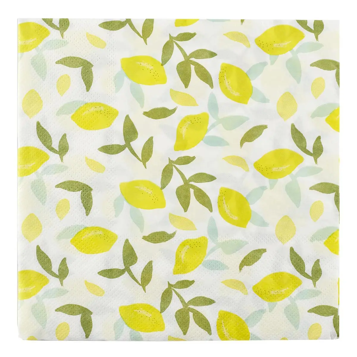 Lot de 20 Serviettes en Papier «Citron» 33x33cm Jaune & Vert