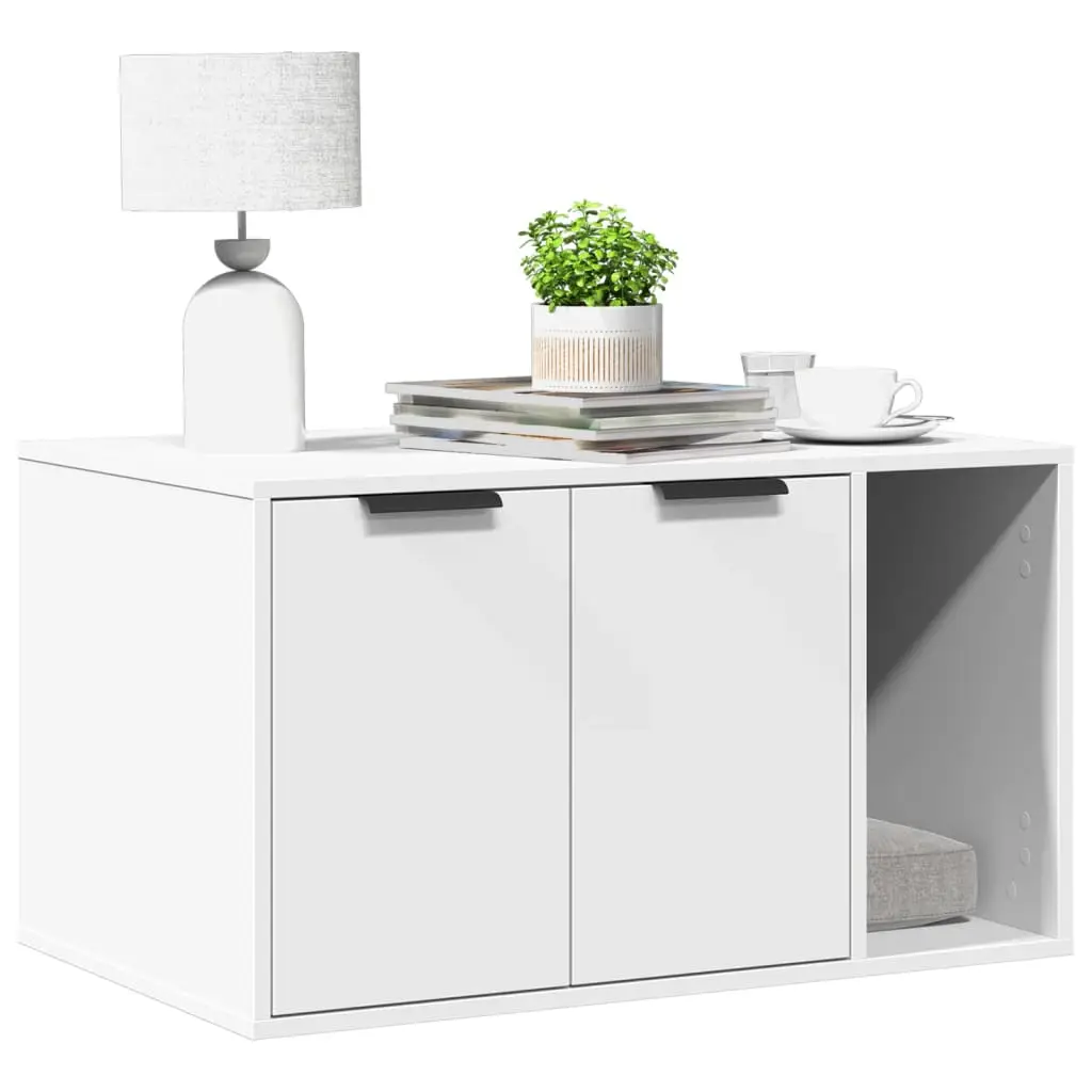 Grande maison de toilette chat bois multifonction Blanc 80cm – ComfortXL Pet Living