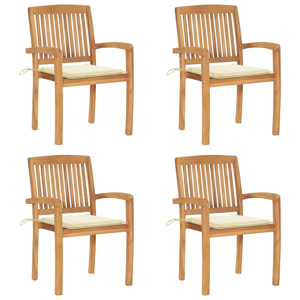 Lot de 4 Chaise bois composite Esperanza Crème 60 X 57,5 X 90 cm – P87209C