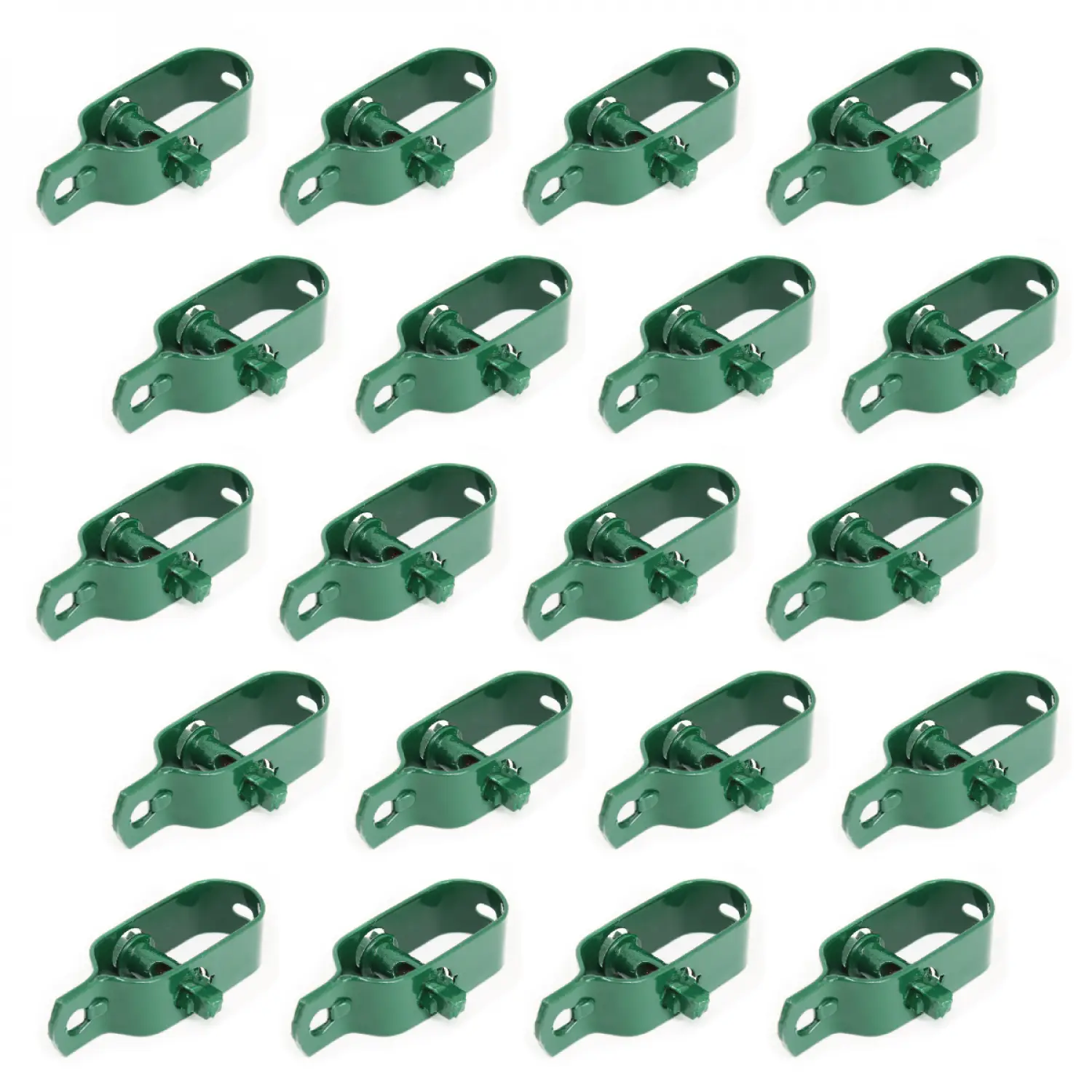 Lot de 20 tendeurs en acier galvanisé plastifié N°2 pour fil de grillage ou autre – Vert – Linxor