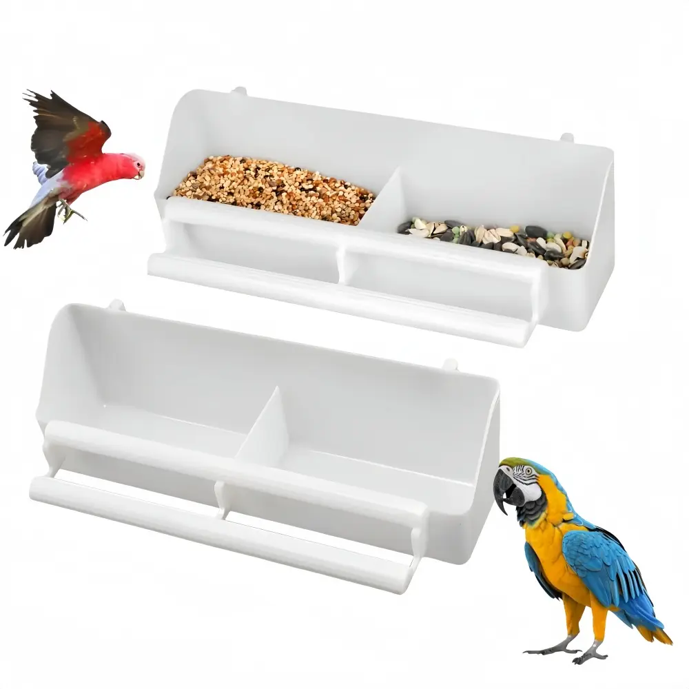 Lot de 2 gamelles suspendues pour oiseaux IntiMeg