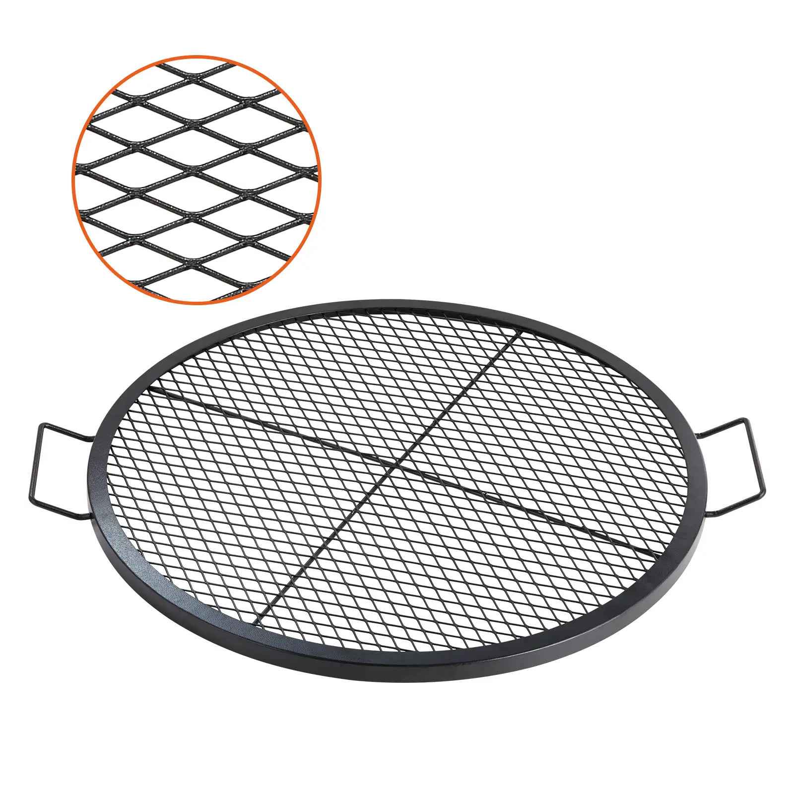 VEVOR Grille cuisson 76 cm diamètre, barbecue rond acier, charge 20 kg. Brasero, camping.