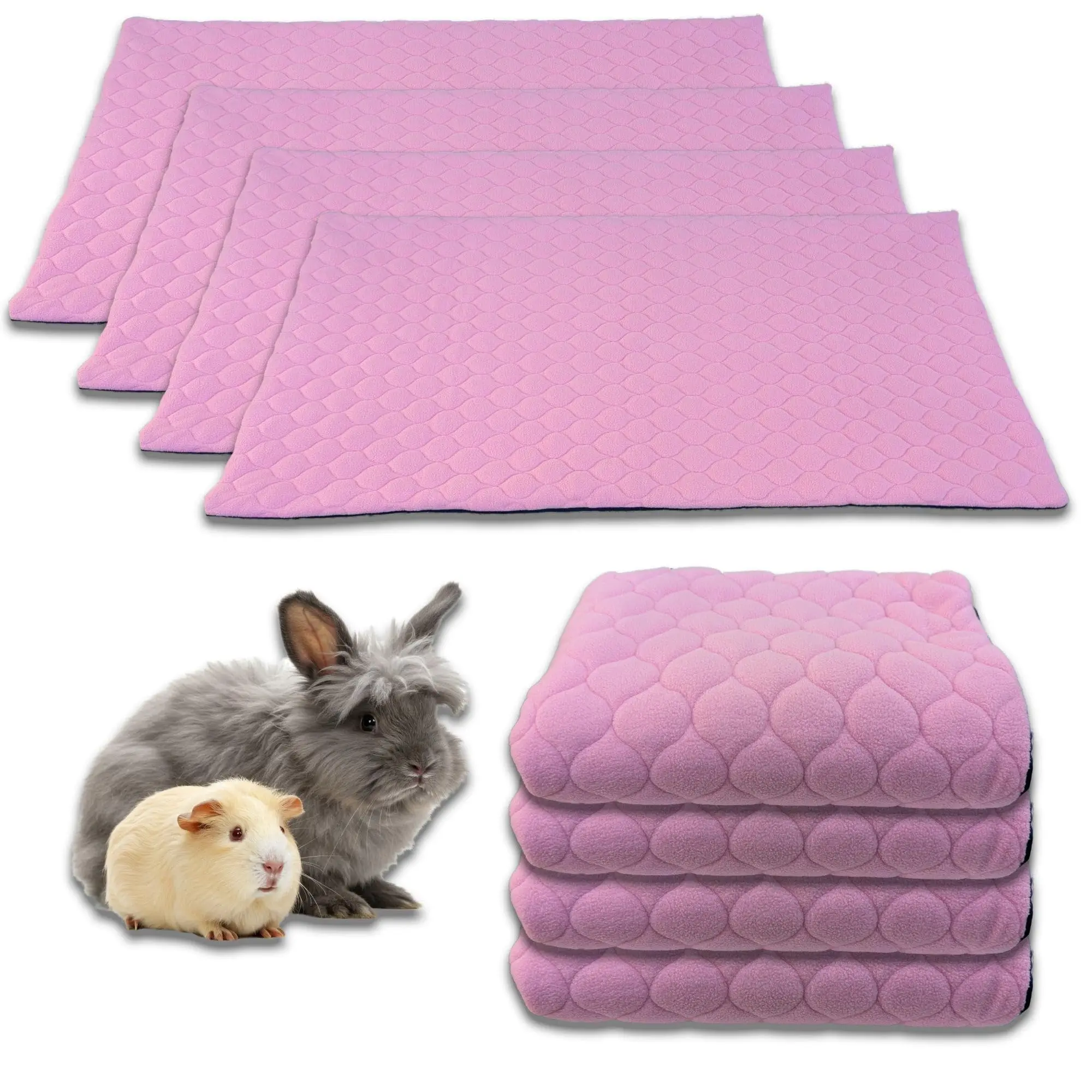 Lot de 4 – Tapis qui remplace la Litière pour Cochon d’Inde et Lapin – Absorbant, Imperméable, Passe en Machine 105 x 105 cm – Neo Solvo