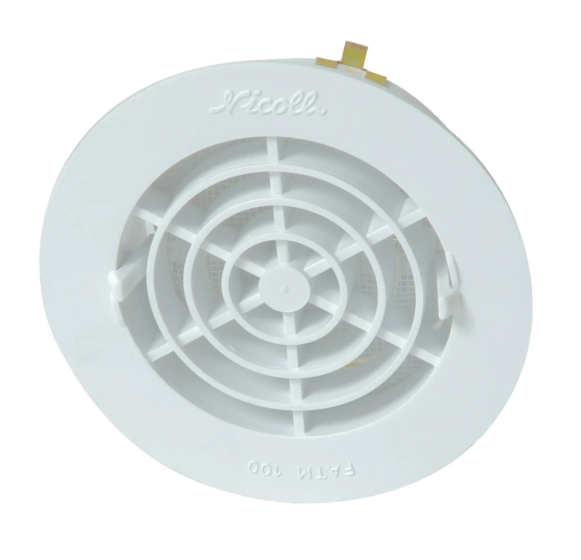 Grille de ventilation à encastrer aération intérieur à fermeture PVC D 100mm blanc