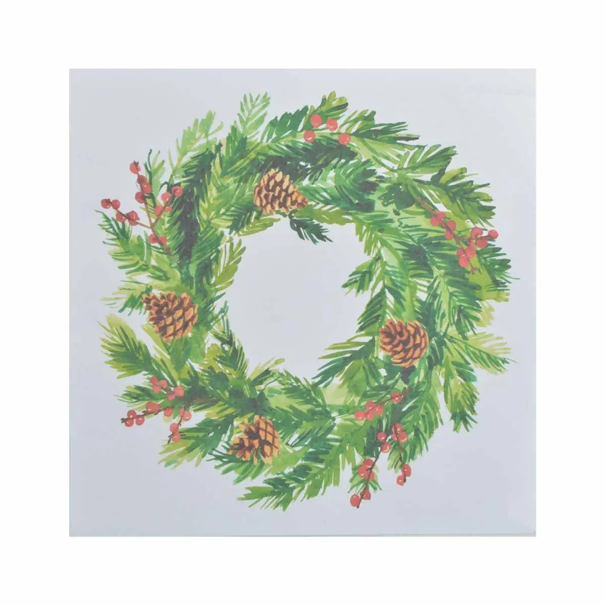 Lot de 20 Serviettes en Papier «Couronne» 33x33cm Vert