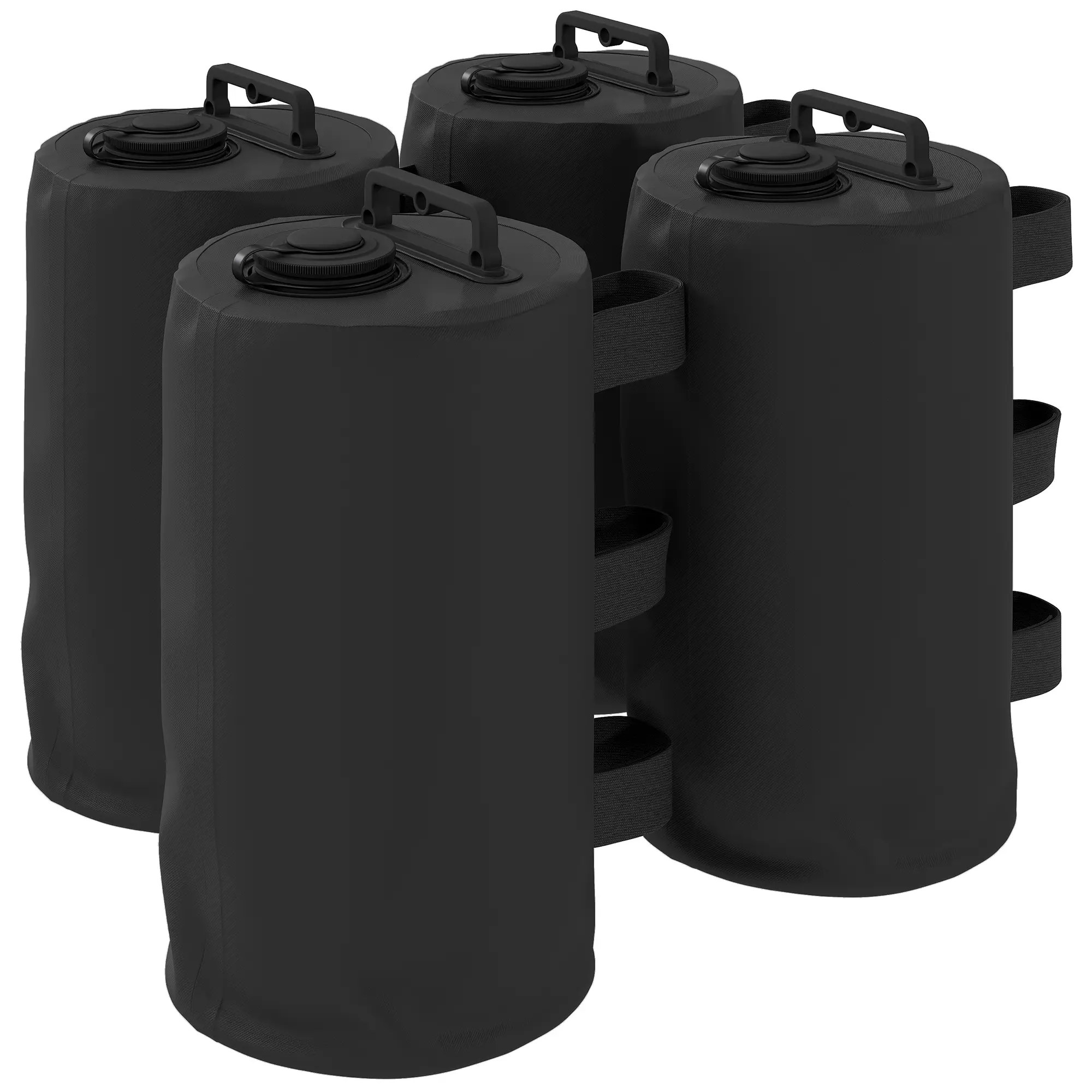 Lot de 4 sacs lestage tonnelle Plastique Noir Remplissage eau ou sable Fixation facile – ComfortXL Outdoor Living