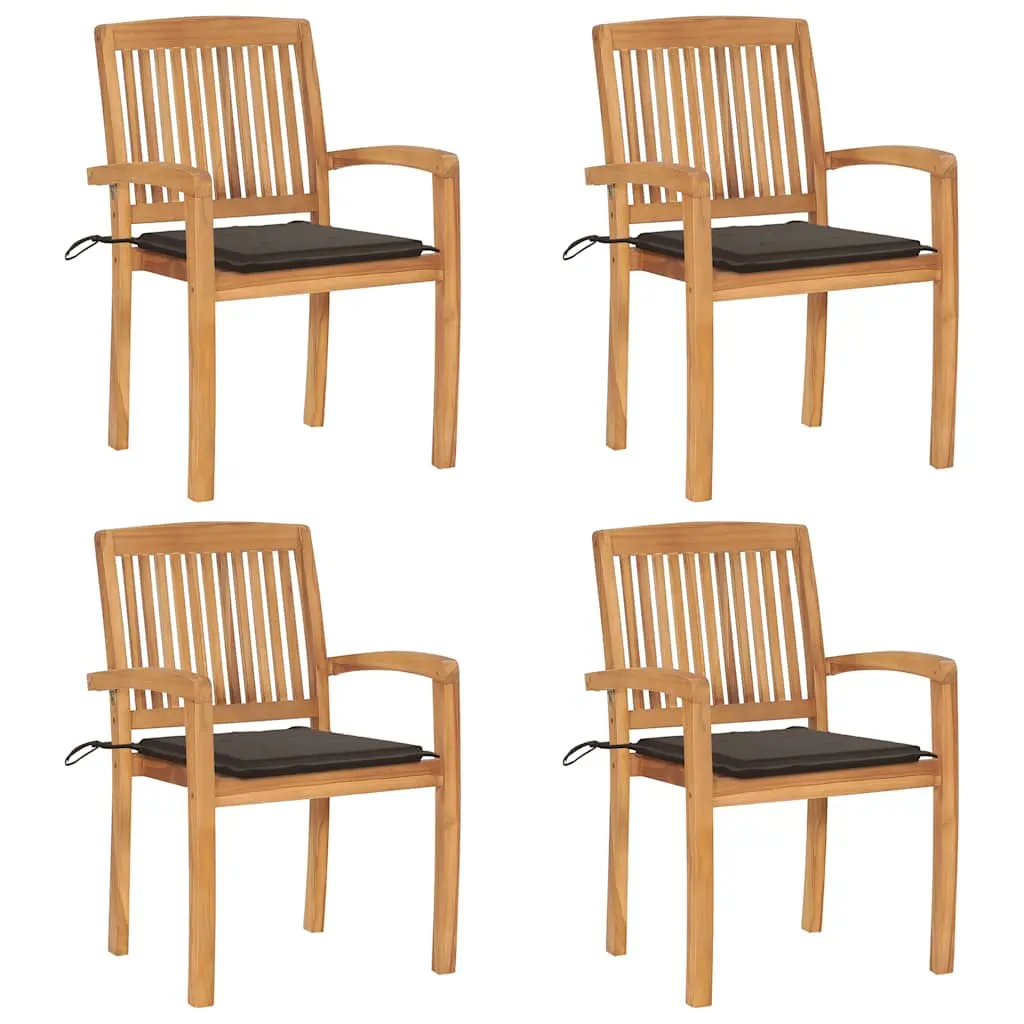 Lot de 4 Chaise bois composite Esperanza Taupe 60 X 57,5 X 90 cm – P87209T